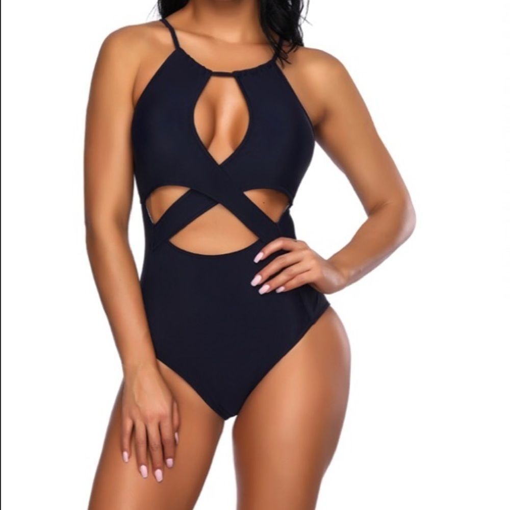 Let’s go on vacation Navy blue swimsuit